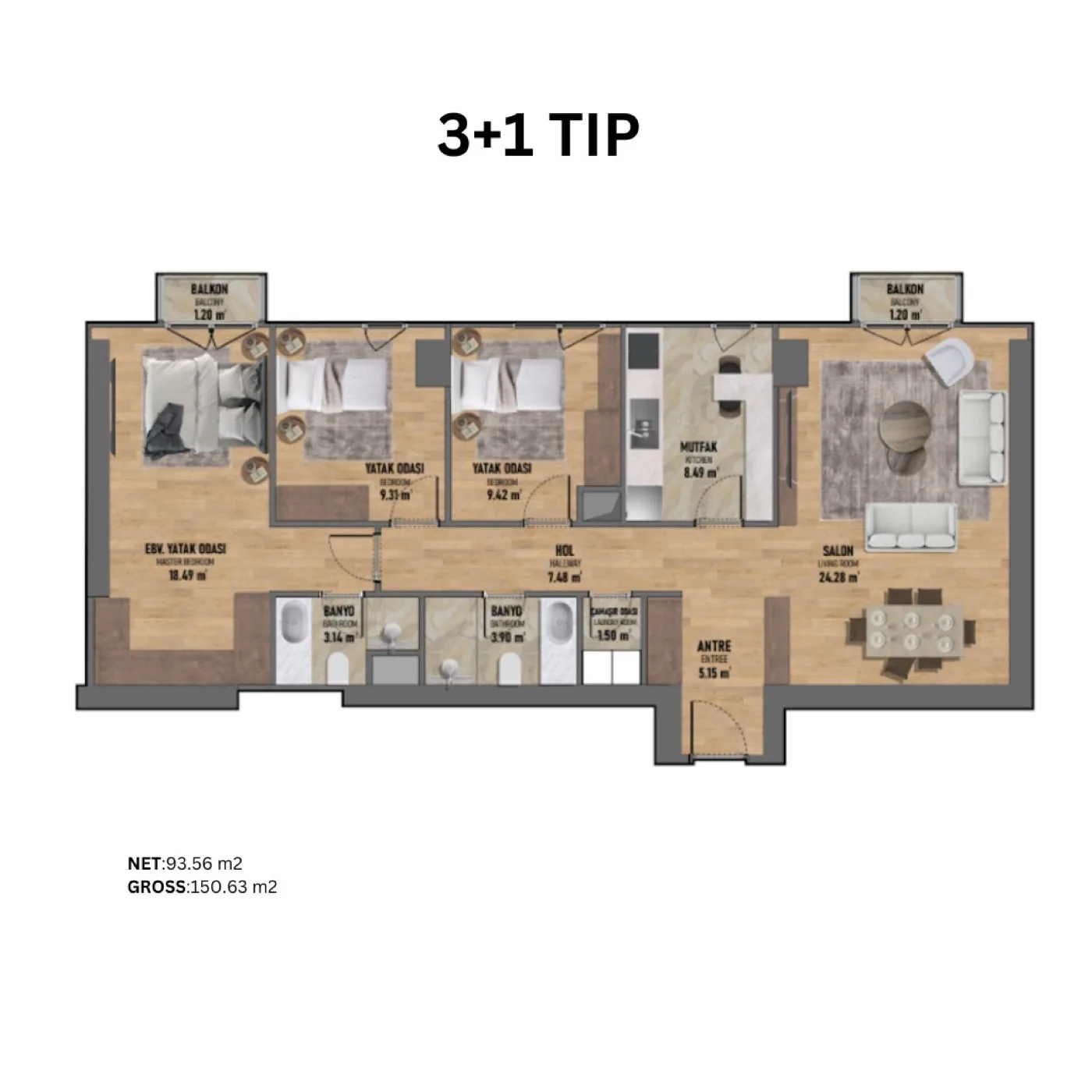 Fikirtepe, Kadıköy — 1+1 to 3+1 Residences — 3+1